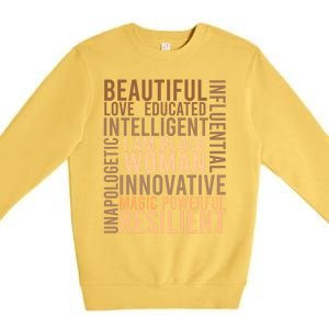 I Am Black Black History Month Educated Black Cute Gift Premium Crewneck Sweatshirt