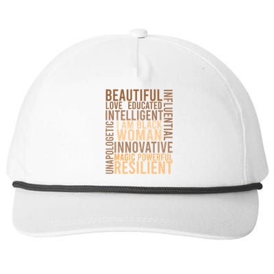 I Am Black Black History Month Educated Black Cute Gift Snapback Five-Panel Rope Hat