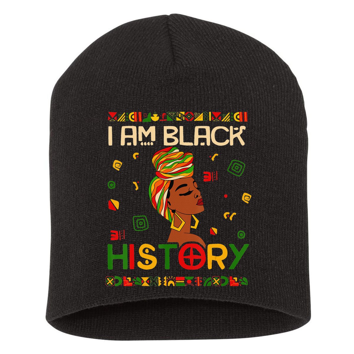 I Am Black History Month African American Short Acrylic Beanie