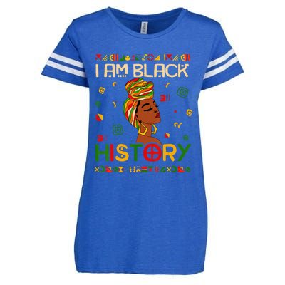 I Am Black History Month African American Enza Ladies Jersey Football T-Shirt