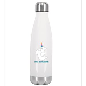 Im A Boonicorn Cute Halloween Unicorn Ghost Cool Gift Stainless Steel Insulated Water Bottle