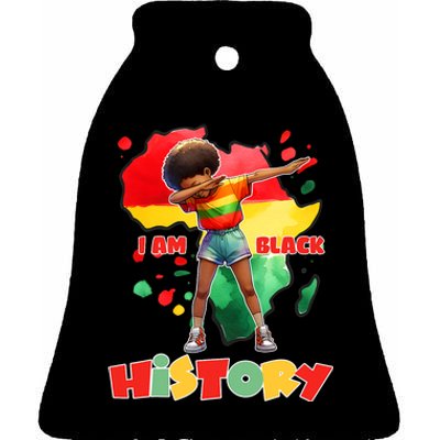 I Am Black History Black History Month Dabbing Ceramic Bell Ornament