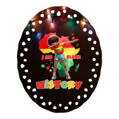 I Am Black History Black History Month Dabbing Ceramic Oval Ornament