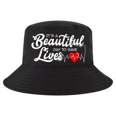 It's A Beautiful Day To Save Lives Funny Nursing Careers Great Gift Cool Comfort Performance Bucket Hat