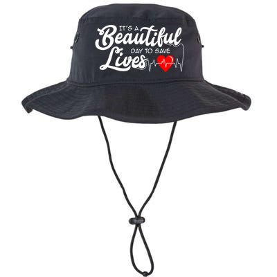 It's A Beautiful Day To Save Lives Funny Nursing Careers Great Gift Legacy Cool Fit Booney Bucket Hat