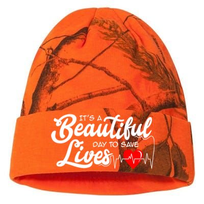 It's A Beautiful Day To Save Lives Funny Nursing Careers Great Gift Kati Licensed 12" Camo Beanie