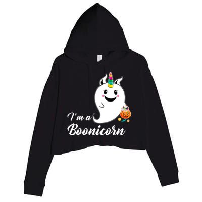 Im A Boonicorn Ghost Unicorn Pumkin Funny Halloween Funny Gift Crop Fleece Hoodie