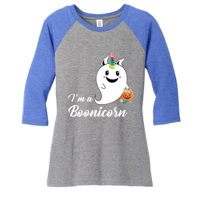 Im A Boonicorn Ghost Unicorn Pumkin Funny Halloween Funny Gift Women's Tri-Blend 3/4-Sleeve Raglan Shirt