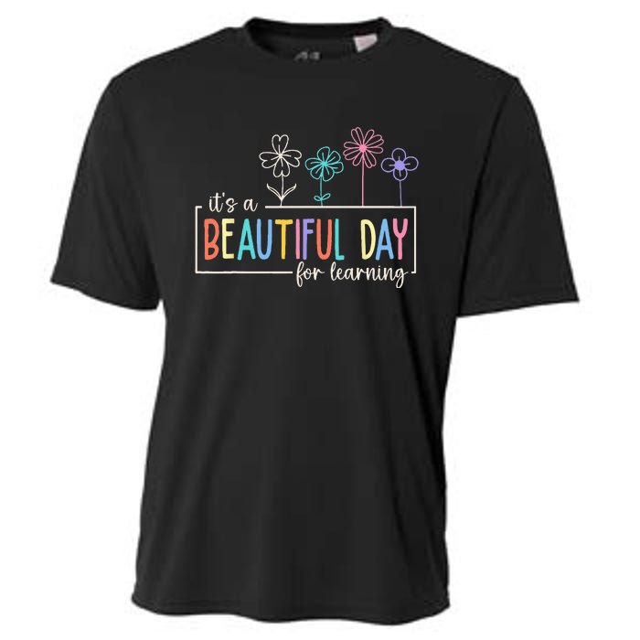 It's a Beautiful Day For Learning Teacher Students  Cooling Performance Crew T-Shirt