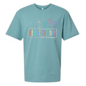 It's a Beautiful Day For Learning Teacher Students  Sueded Cloud Jersey T-Shirt