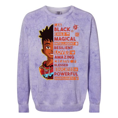 I Am Black History Month Boy African American Colorblast Crewneck Sweatshirt