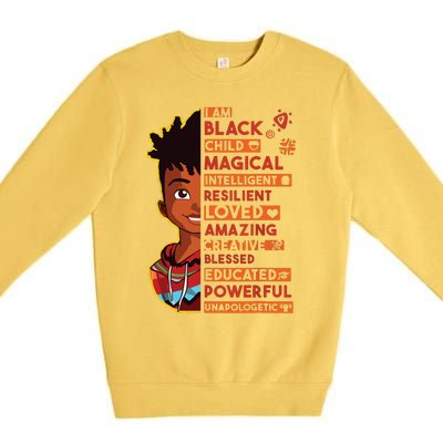 I Am Black History Month Boy African American Premium Crewneck Sweatshirt