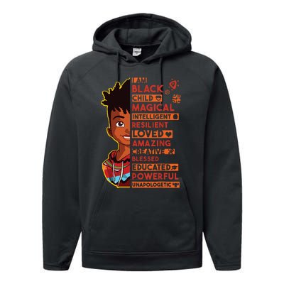 I Am Black History Month Boy African American Performance Fleece Hoodie