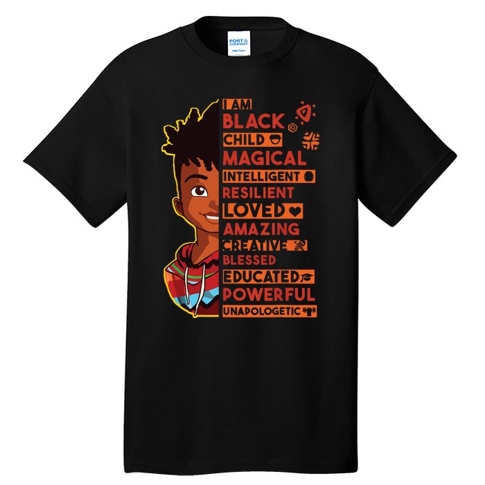 I Am Black History Month Boy African American Tall T-Shirt