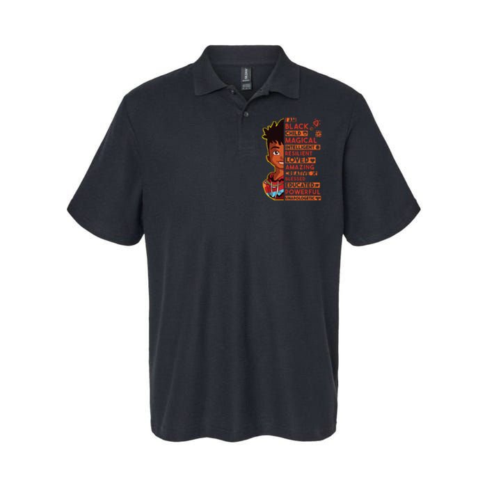 I Am Black History Month Boy African American Softstyle Adult Sport Polo