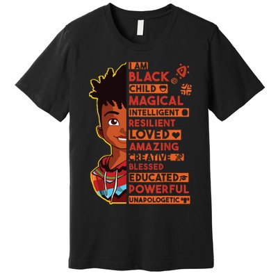 I Am Black History Month Boy African American Premium T-Shirt