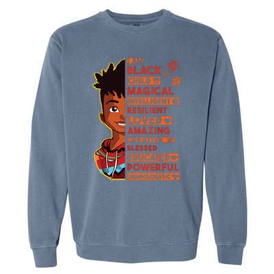 I Am Black History Month Boy African American Garment-Dyed Sweatshirt