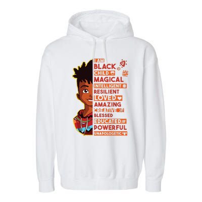 I Am Black History Month Boy African American Garment-Dyed Fleece Hoodie