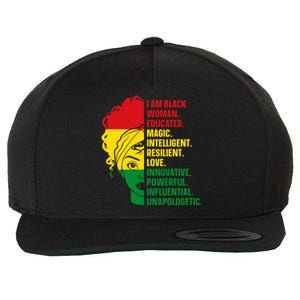 I Am Black And Educated Meaningful Gift Wool Snapback Cap