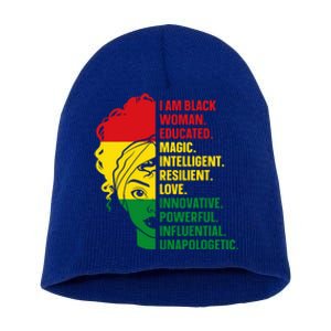 I Am Black And Educated Meaningful Gift Short Acrylic Beanie