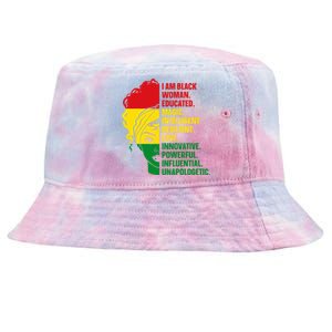 I Am Black And Educated Meaningful Gift Tie-Dyed Bucket Hat