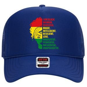 I Am Black And Educated Meaningful Gift High Crown Mesh Back Trucker Hat