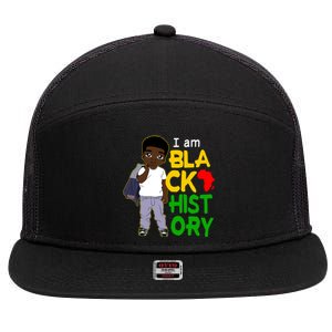 I Am Black History Great Gift I Am African American Gift 7 Panel Mesh Trucker Snapback Hat