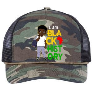 I Am Black History Great Gift I Am African American Gift Retro Rope Trucker Hat Cap