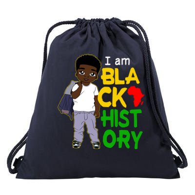 I Am Black History Great Gift I Am African American Gift Drawstring Bag