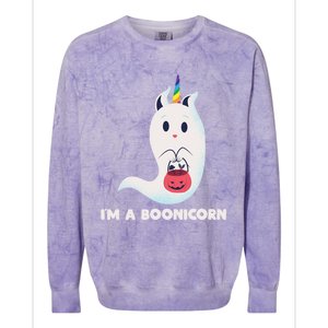 Im A Boonicorn Halloween Boo Unicorn Ghost Costume Gift Colorblast Crewneck Sweatshirt