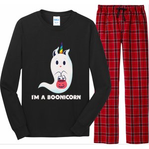 Im A Boonicorn Halloween Boo Unicorn Ghost Costume Gift Long Sleeve Pajama Set