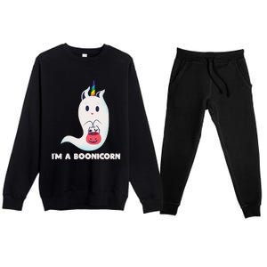 Im A Boonicorn Halloween Boo Unicorn Ghost Costume Gift Premium Crewneck Sweatsuit Set