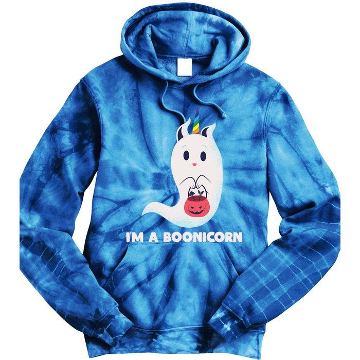 Im A Boonicorn Halloween Boo Unicorn Ghost Costume Gift Tie Dye Hoodie