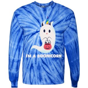 Im A Boonicorn Halloween Boo Unicorn Ghost Costume Gift Tie-Dye Long Sleeve Shirt