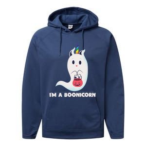 Im A Boonicorn Halloween Boo Unicorn Ghost Costume Gift Performance Fleece Hoodie