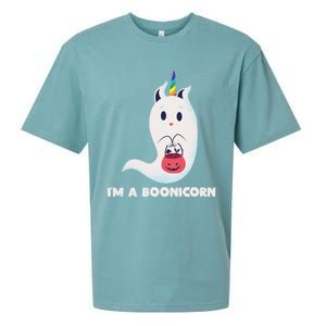 Im A Boonicorn Halloween Boo Unicorn Ghost Costume Gift Sueded Cloud Jersey T-Shirt