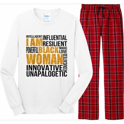 I Am Black Woman Black History Month Educated Black Girl Long Sleeve Pajama Set