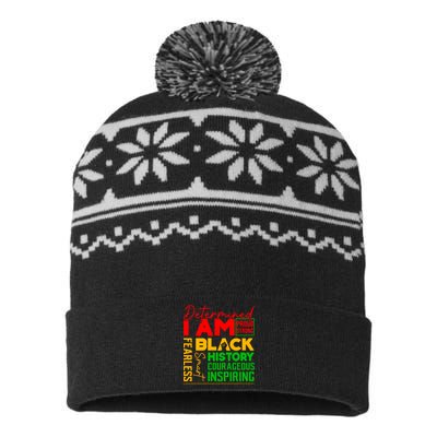 I Am Black History Afro America Juneteenth Since 1865 Gift USA-Made Snowflake Beanie