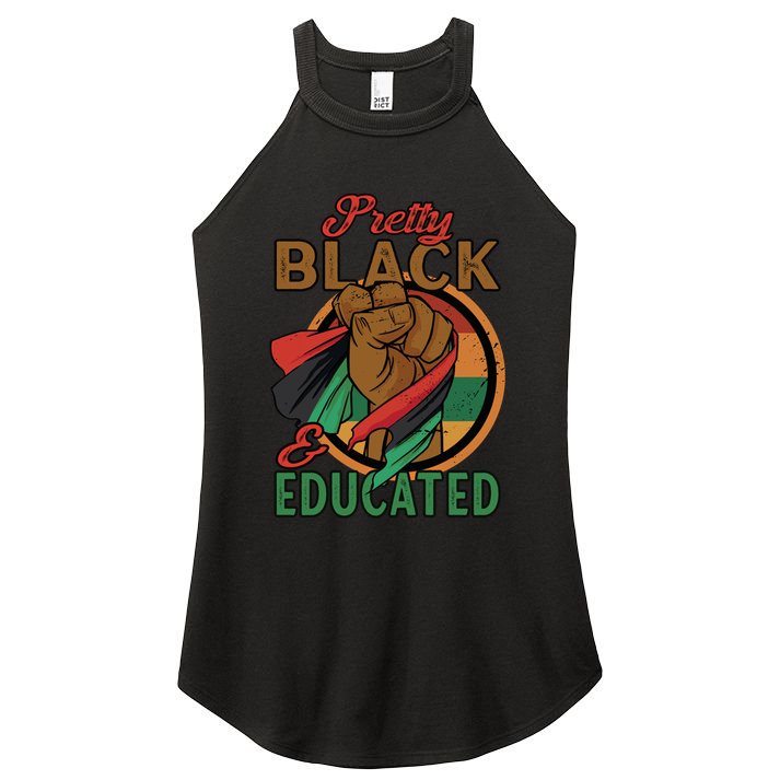 I Am Black Beautiful Pretty Black And Educated Gift Women's Perfect Tri Rocker Tank