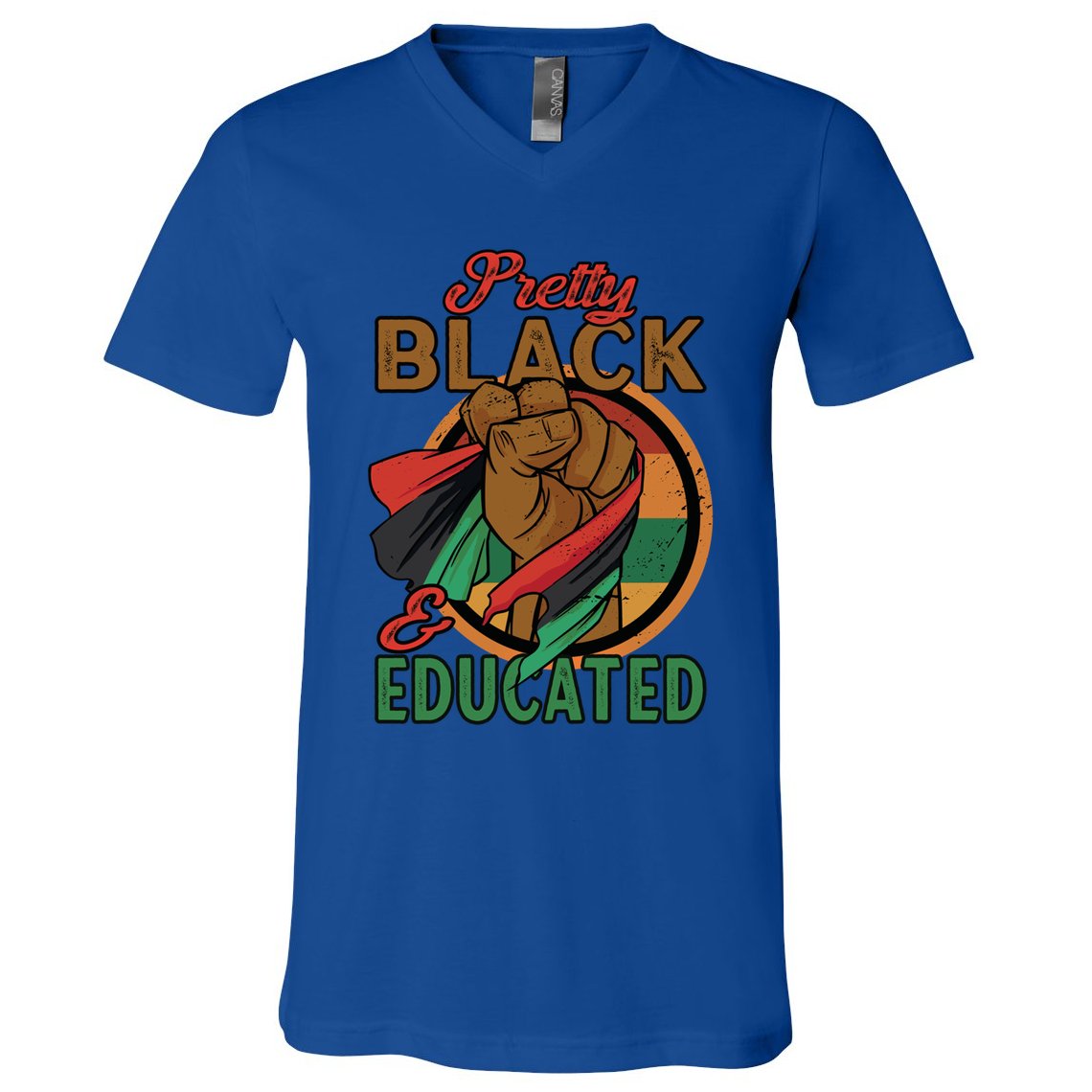 I Am Black Beautiful Pretty Black And Educated Gift V-Neck T-Shirt