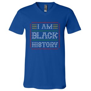 I Am Black History Month February Choclit Melanin Cool Gift V-Neck T-Shirt