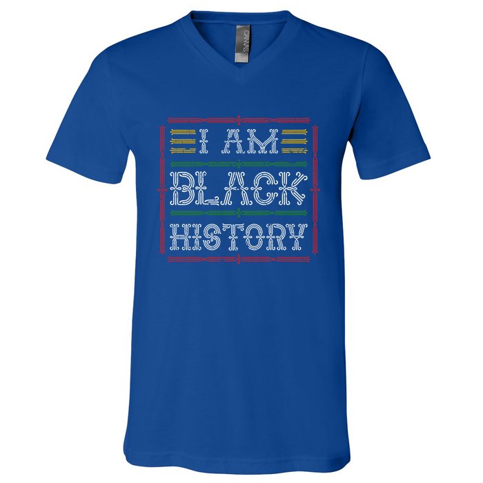 I Am Black History Month February Choclit Melanin Cool Gift V-Neck T-Shirt