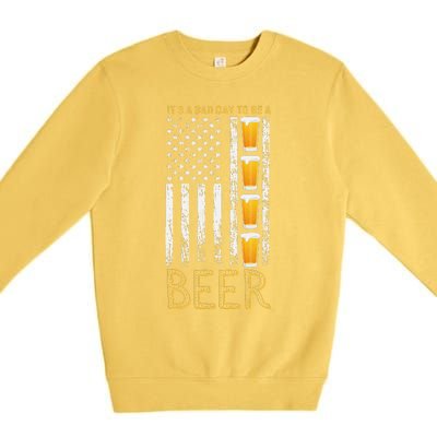 Its A Bad Day To Be A Bee.R Vintage Retro American Flag Premium Crewneck Sweatshirt