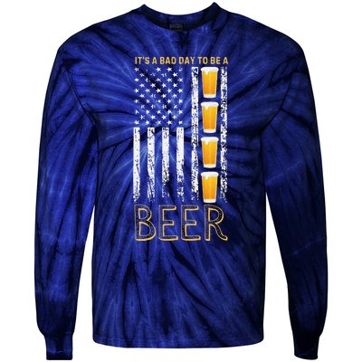 Its A Bad Day To Be A Bee.R Vintage Retro American Flag Tie-Dye Long Sleeve Shirt