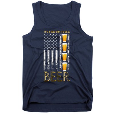 Its A Bad Day To Be A Bee.R Vintage Retro American Flag Tank Top