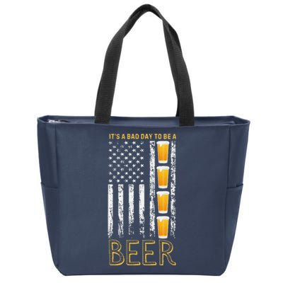 Its A Bad Day To Be A Bee.R Vintage Retro American Flag Zip Tote Bag