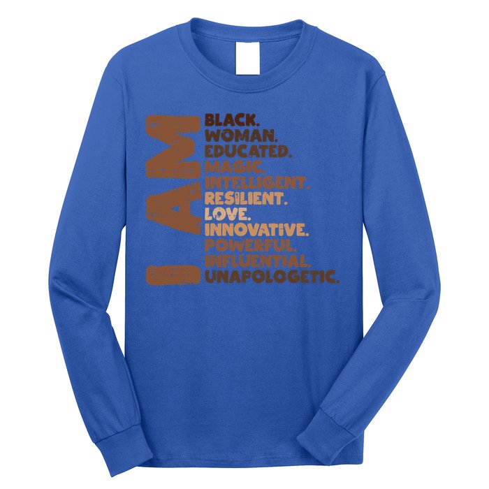 I Am Black Melanin Africa Pride History Bhm Gift Long Sleeve Shirt