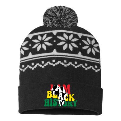 I Am Black History Month African American USA-Made Snowflake Beanie