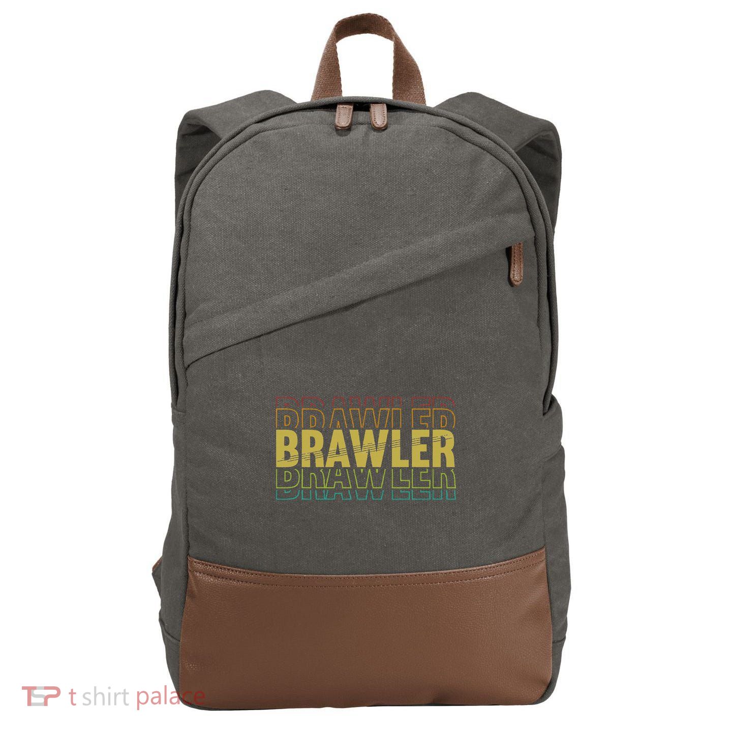 IM A Brawler Showdown Stars Cotton Canvas Backpack
