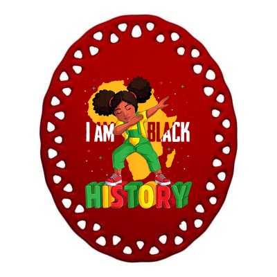 I Am Black History Women Black History Month Ceramic Oval Ornament